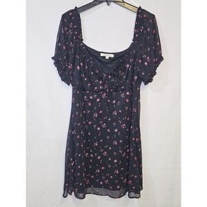 Womans Cottage Core Boho Y2K Floral Embroidered Midi Dress Plus Size 2x